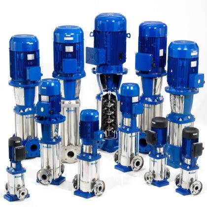 Group of Lowara vertical pumps